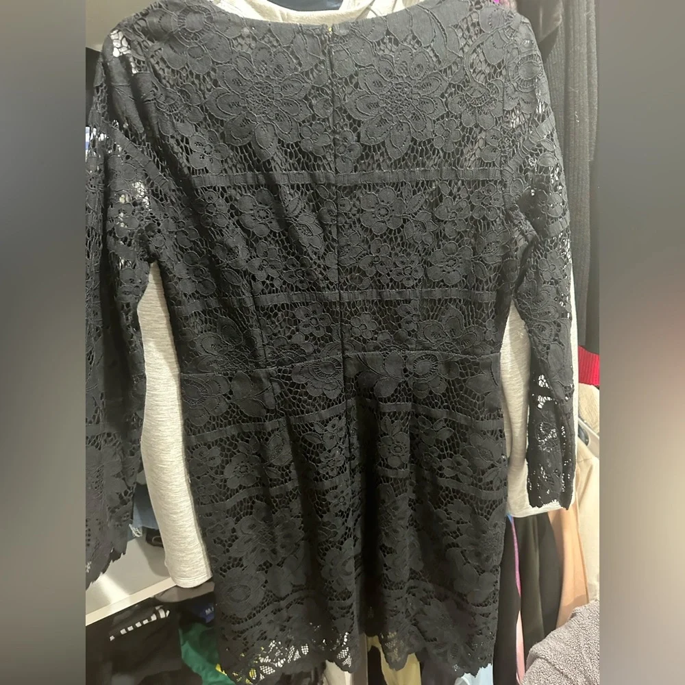 For love and lemons black lace dress with deep illusion - Picture 3 of 4